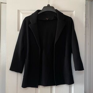 Quince Black Organic Cotton Knit Blazer Jacket with Pockets
